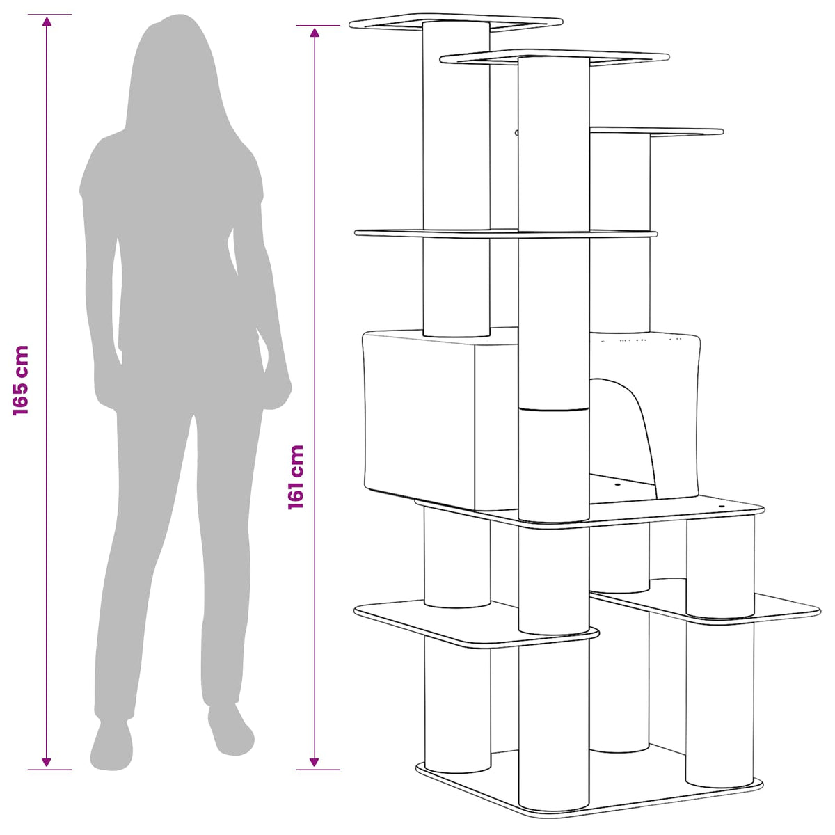 Kissanpuu Sisaliraapimispuilla 161 Cm