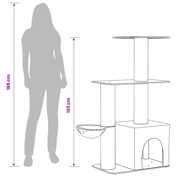 Kissanpuu Sisaliraapimispuilla 133 Cm