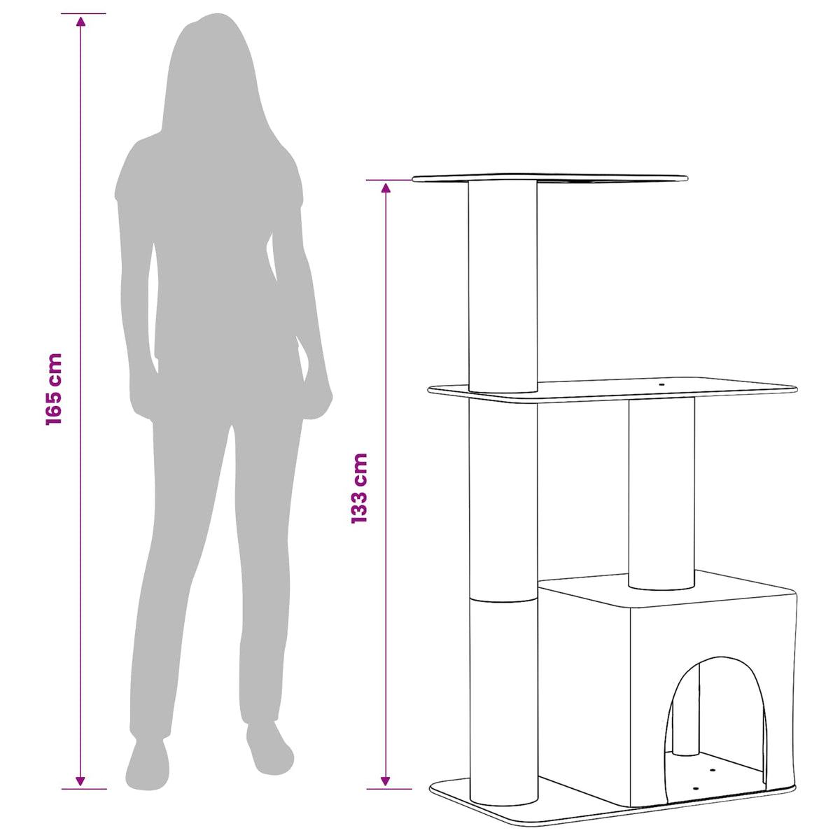Kissanpuu Sisaliraapimispuilla 133 Cm