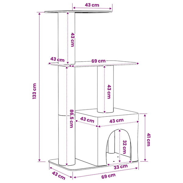 Kissanpuu Sisaliraapimispuilla 133 Cm