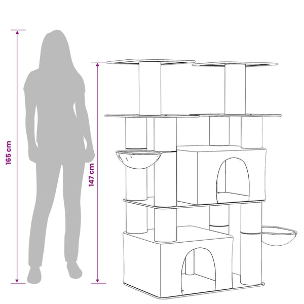 Kissanpuu Sisaliraapimispuilla 2 Kpl 147 Cm