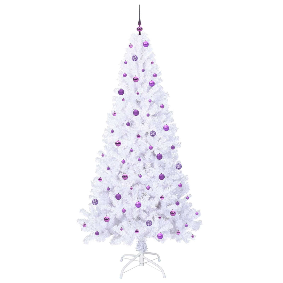 Tekojoulukuusi 300 Led-Valoilla Valkoinen Pvc Ja Teräs