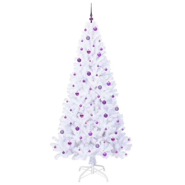 Tekojoulukuusi 300 Led-Valoilla Valkoinen Pvc Ja Teräs