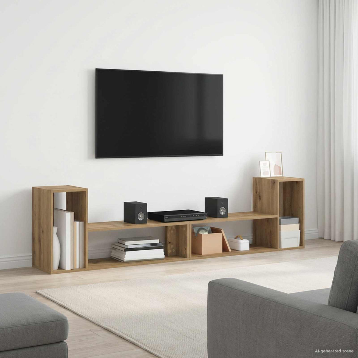 Tv-Tasot 2 Kpl Sonoma-Tammi 75X30X50 Cm Lastulevy