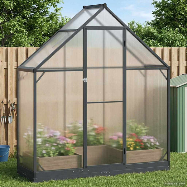 Puutarhan Viherhuone Ovella Antrasiitti 183,5 X 123 X 207 Cm