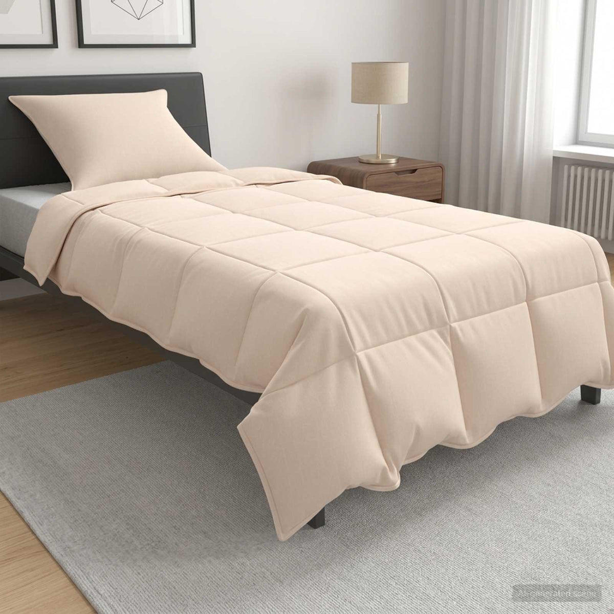 Talvilakana Beige 260 X 220 Cm 100% Luonnollinen Kapok