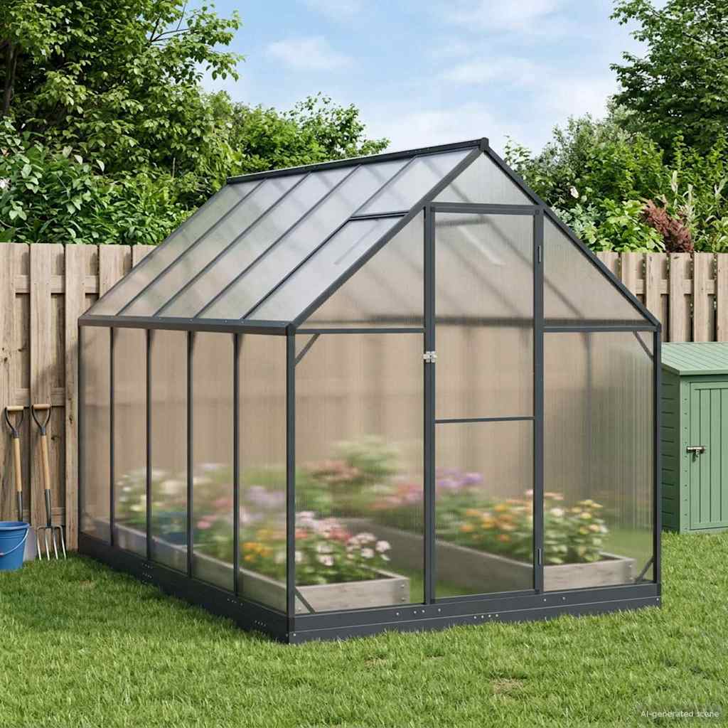 Puutarhan Viherhuone Ovella Antrasiitti 183,5 X 123 X 207 Cm