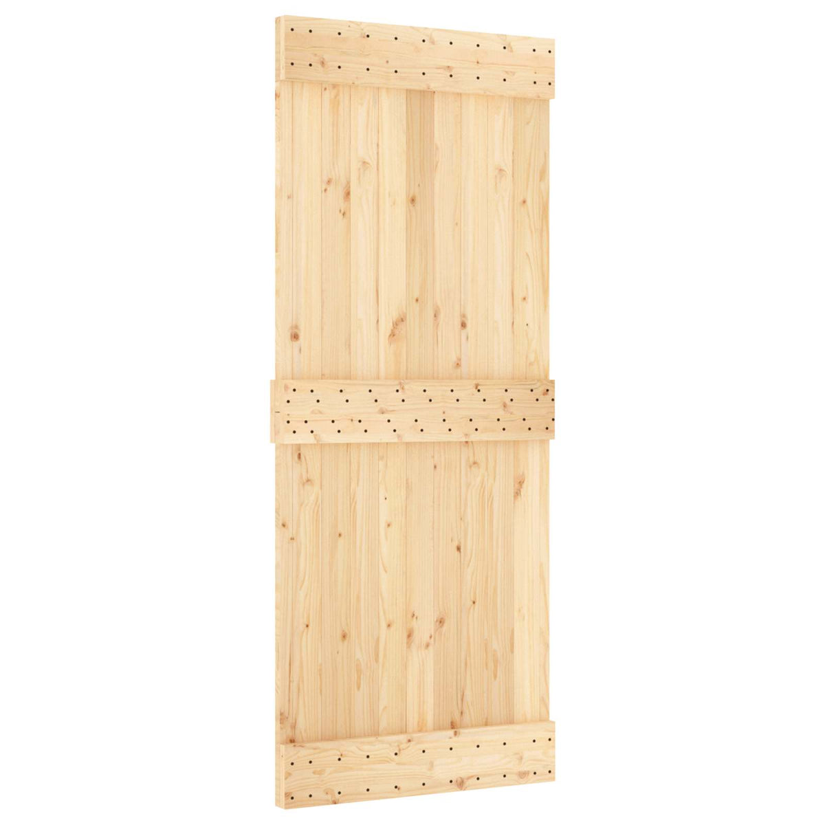 Liukuovi Luonnollinen Ja Musta 85 X 210 Cm Massiivinen Mänty