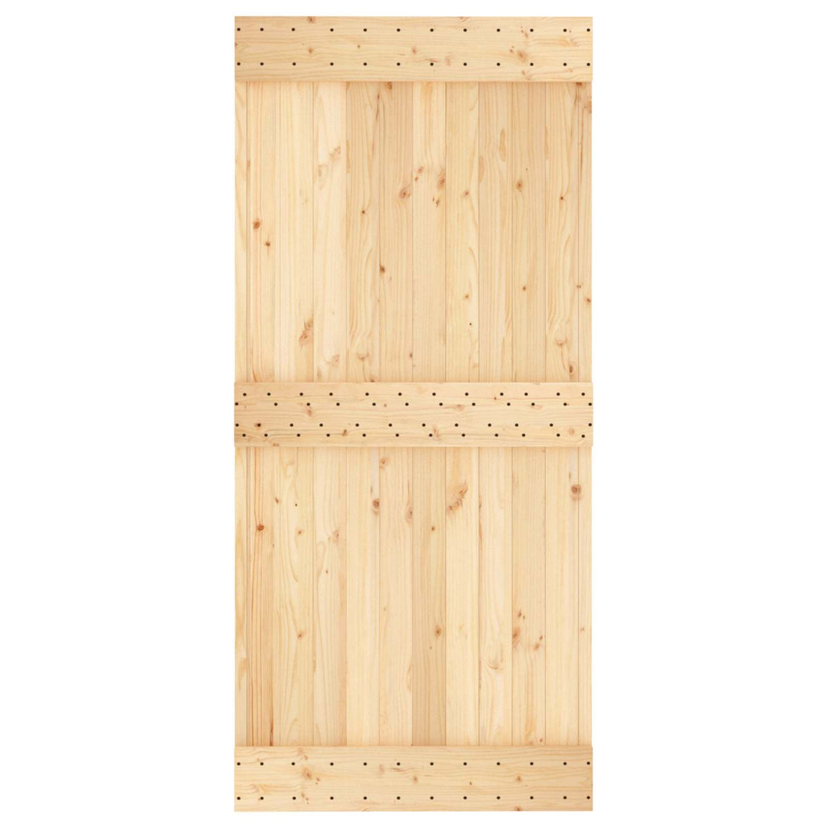 Liukuovi Luonnollinen Ja Musta 95 X 210 Cm Massiivinen Mänty