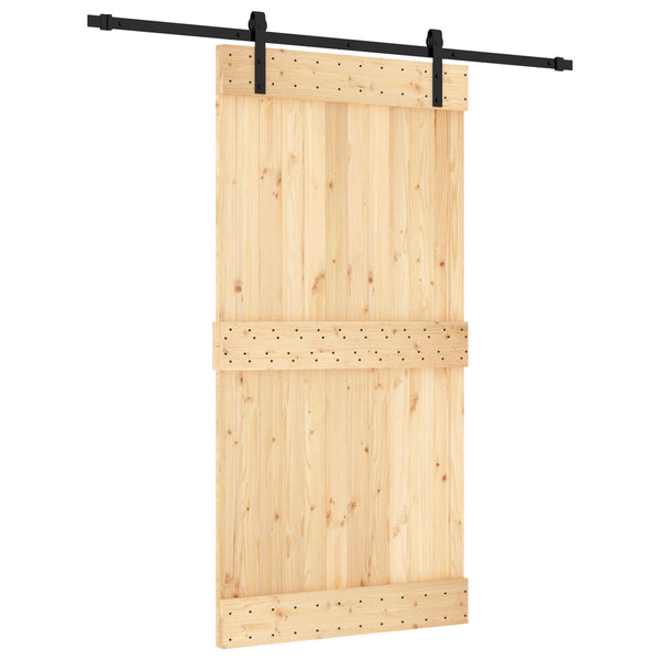 Liukuovi 100 X 210 Cm Massiivinen Mänty (Käsittelemätön)