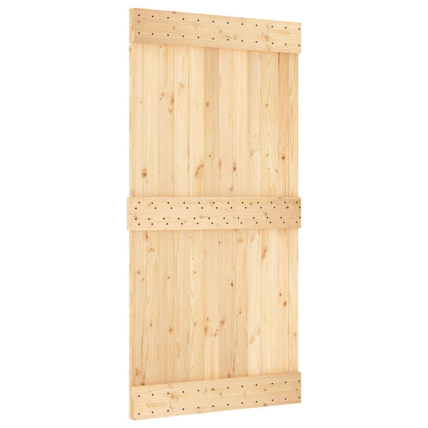 Liukuovi 100 X 210 Cm Massiivinen Mänty (Käsittelemätön)