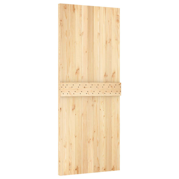 Liukuovi Luonnollinen Ja Musta 85 X 210 Cm Massiivinen Mänty