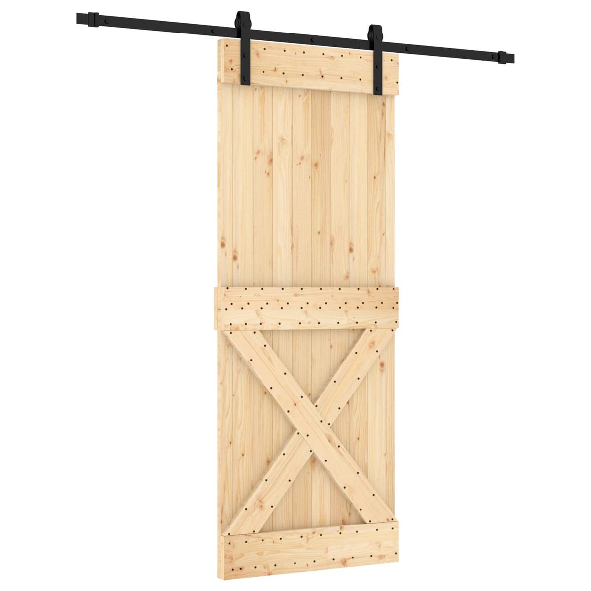 Liukuovi 80 X 210 Cm Massiivinen Mänty (Käsittelemätön)