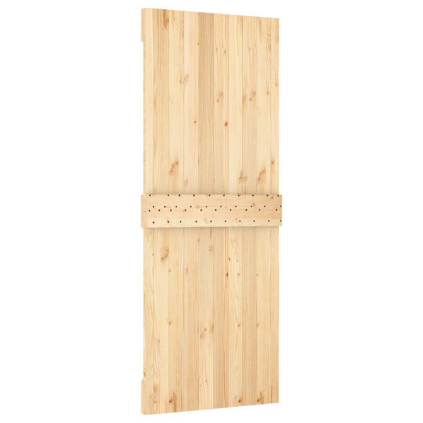 Liukuovi 80 X 210 Cm Massiivinen Mänty (Käsittelemätön)