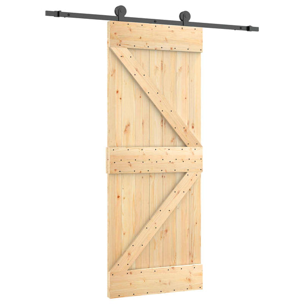 Liukuovi 70 X 210 Cm Massiivinen Mänty (Käsittelemätön)