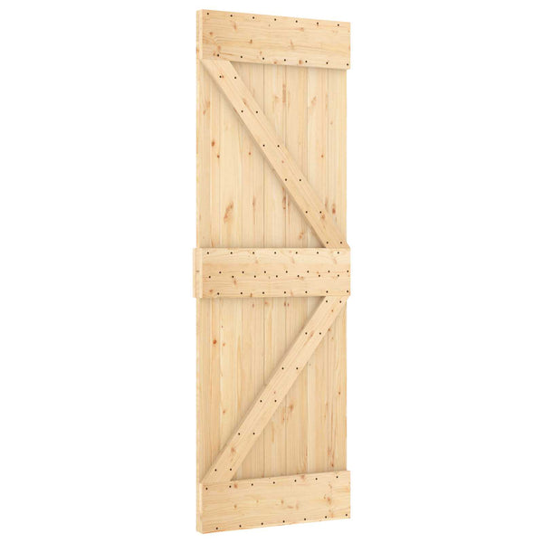 Liukuovi Luonnollinen Ja Musta 70 X 210 Cm Massiivinen Mänty