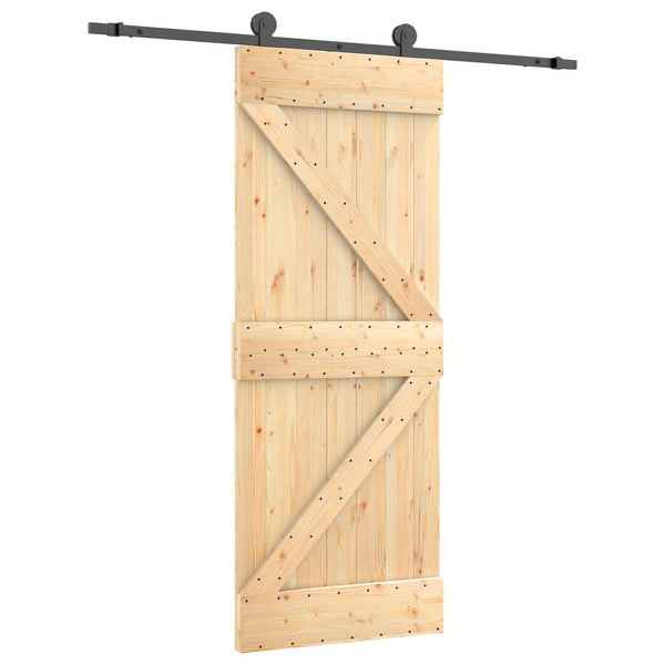 Liukuovi 85 X 210 Cm Massiivinen Mänty (Käsittelemätön)
