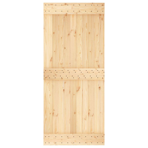 Liukuovi 90 X 210 Cm Massiivinen Mänty (Käsittelemätön)