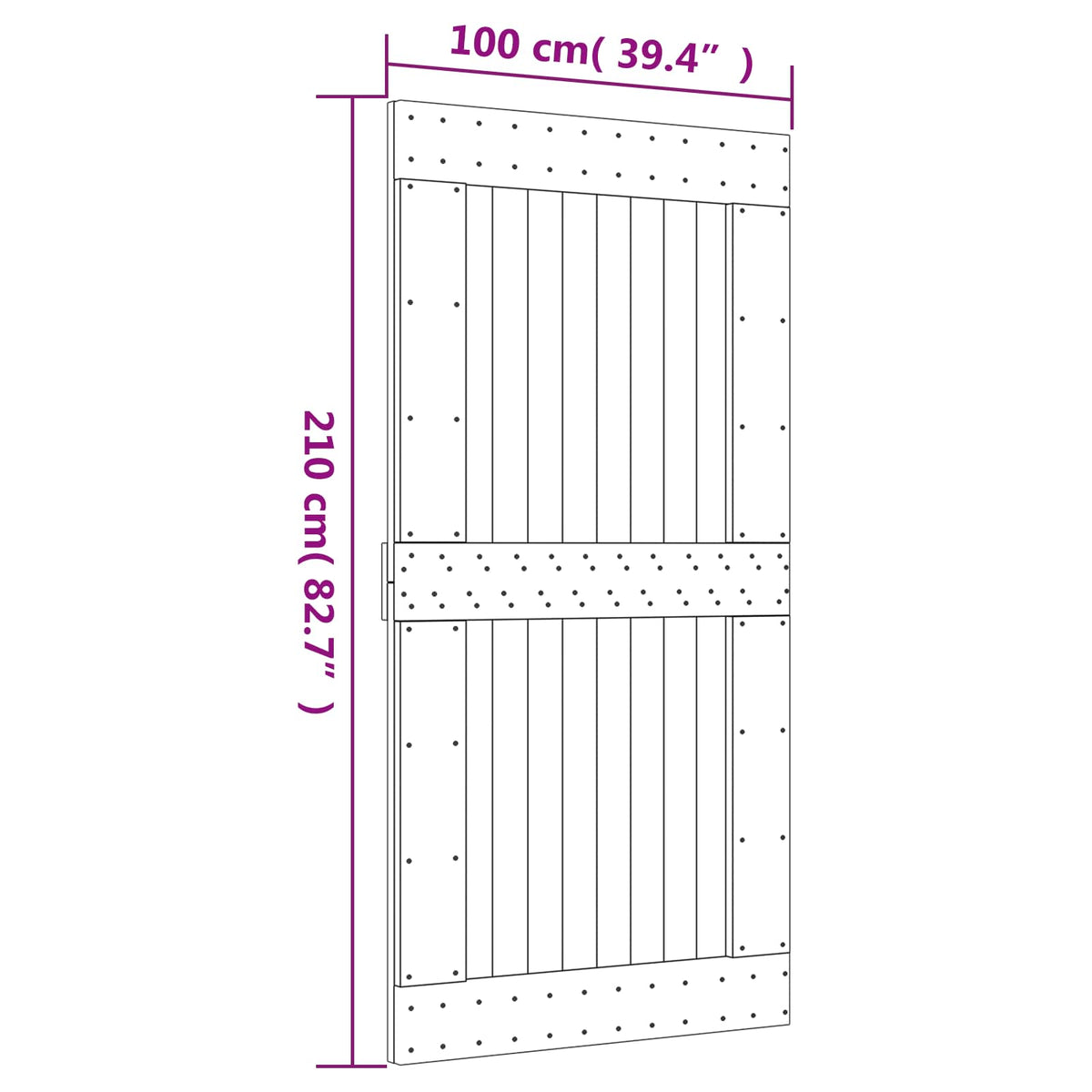 Liukuovi 100 X 210 Cm Massiivinen Mänty (Käsittelemätön)