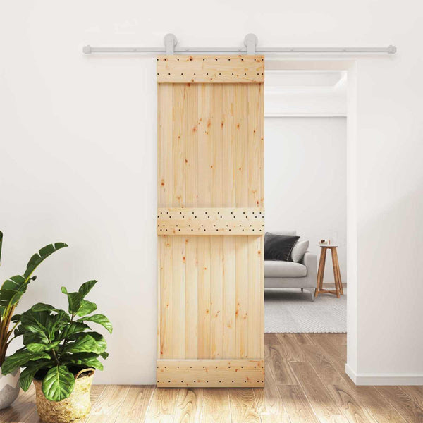 Liukuovi 70 X 210 Cm Massiivinen Mänty (Käsittelemätön)
