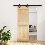 Liukuovi 70 X 210 Cm Massiivinen Mänty (Käsittelemätön)