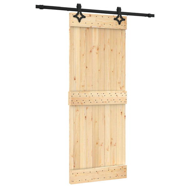 Liukuovi 80 X 210 Cm Massiivinen Mänty (Käsittelemätön)