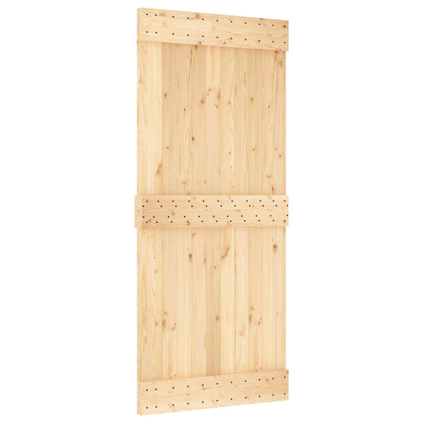 Liukuovi 90 X 210 Cm Massiivinen Mänty (Käsittelemätön)