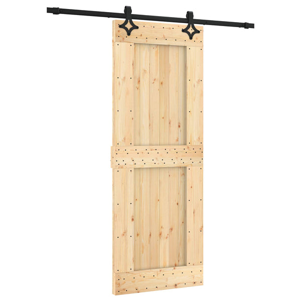 Liukuovi 80 X 210 Cm Massiivinen Mänty (Käsittelemätön)