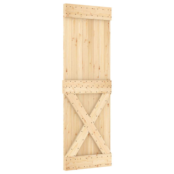 Liukuovi 70 X 210 Cm Massiivinen Mänty (Käsittelemätön)