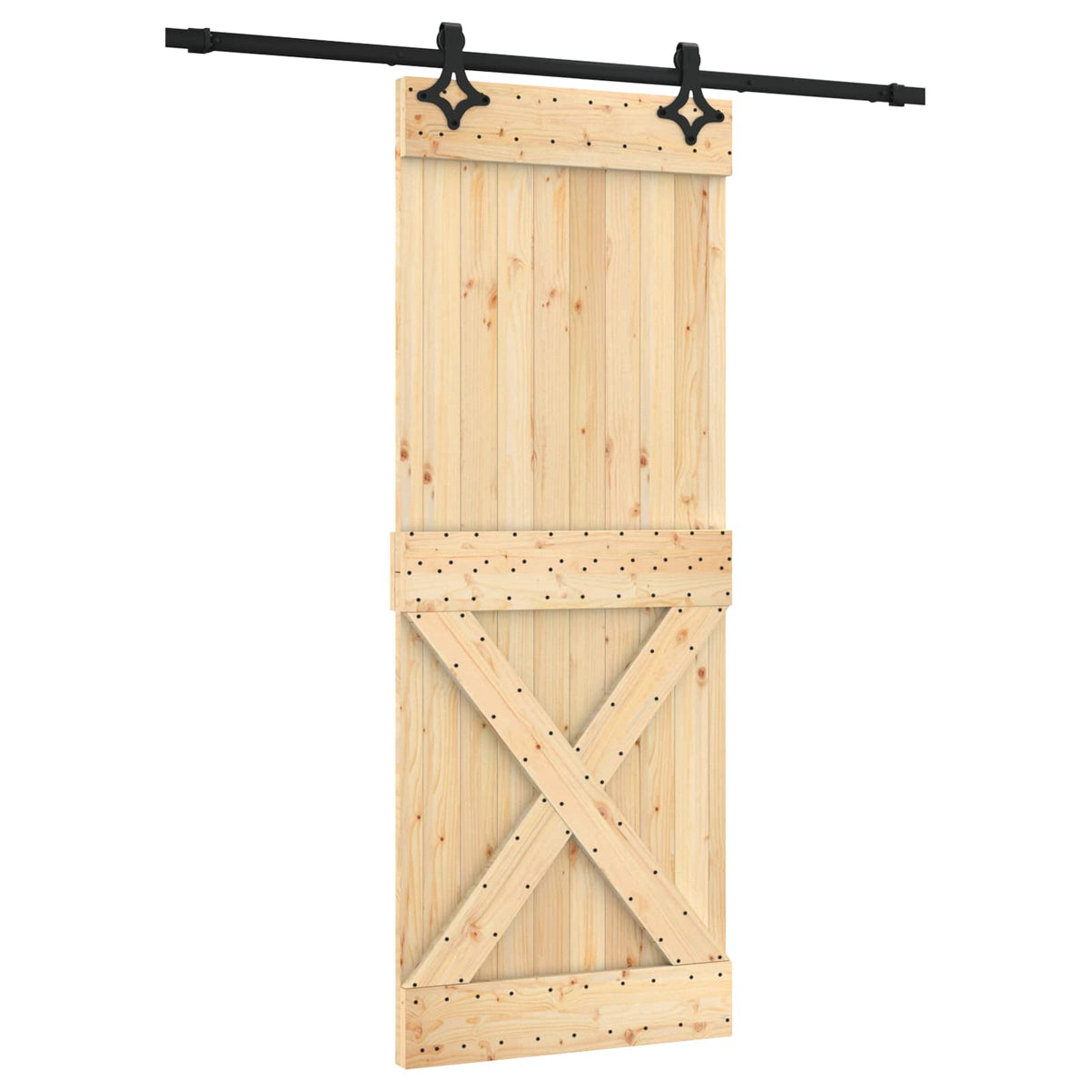 Liukuovi 80 X 210 Cm Massiivinen Mänty (Käsittelemätön)