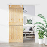 Liukuovi 70 X 210 Cm Massiivinen Mänty (Käsittelemätön)