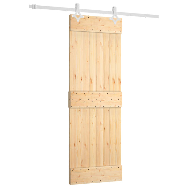 Liukuovi 70 X 210 Cm Massiivinen Mänty (Käsittelemätön)