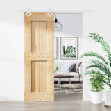 Liukuovi 70 X 210 Cm Massiivinen Mänty (Käsittelemätön)