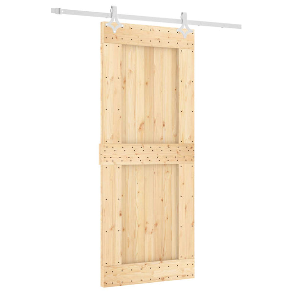 Liukuovi 85 X 210 Cm Massiivinen Mänty (Käsittelemätön)
