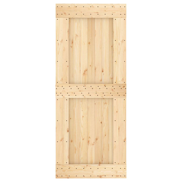 Liukuovi 85 X 210 Cm Massiivinen Mänty (Käsittelemätön)