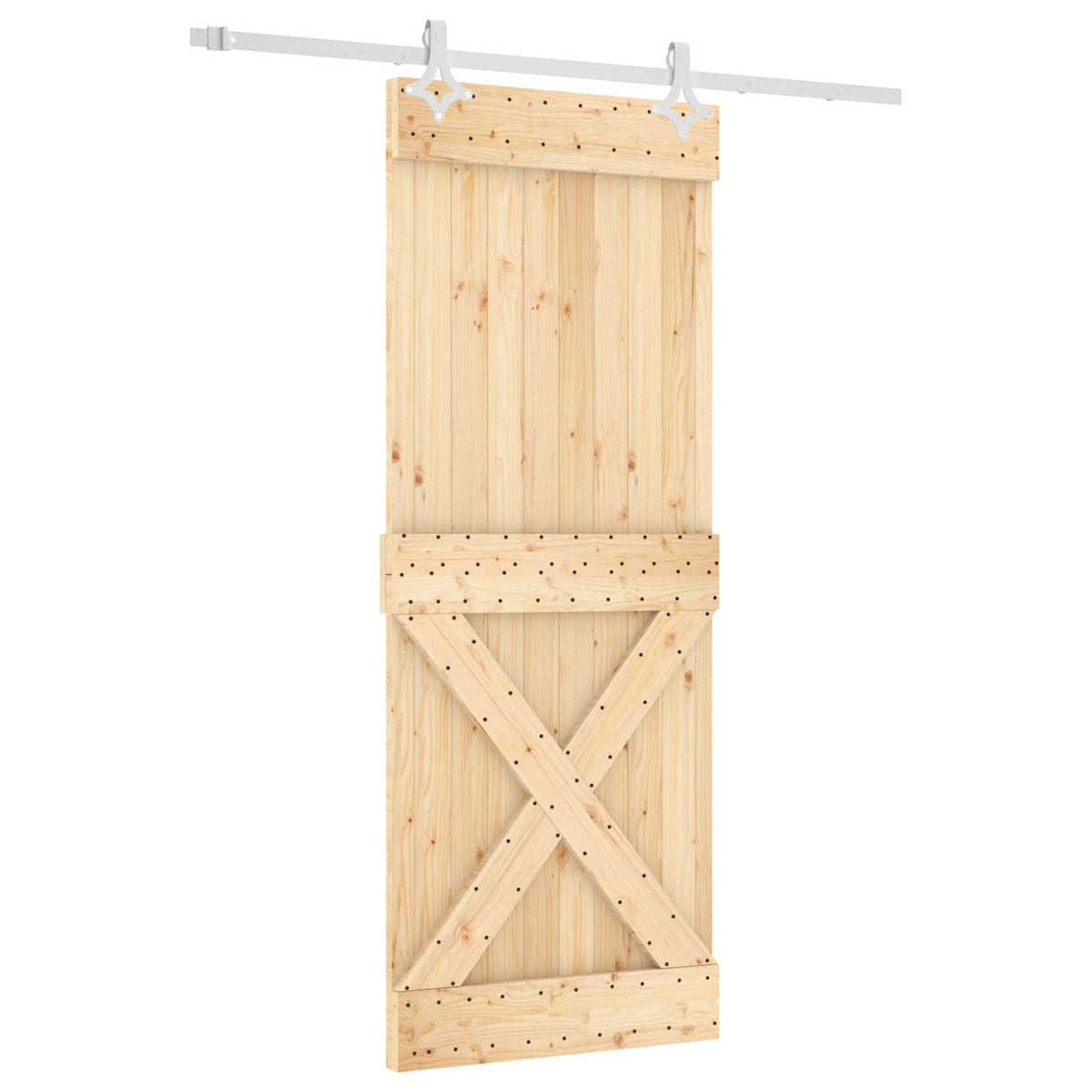 Liukuovi 80 X 210 Cm Massiivinen Mänty (Käsittelemätön)