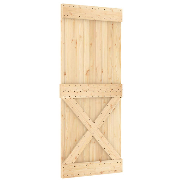 Liukuovi 85 X 210 Cm Massiivinen Mänty (Käsittelemätön)