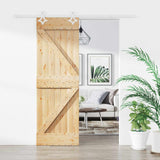 Liukuovi 70 X 210 Cm Massiivinen Mänty (Käsittelemätön)