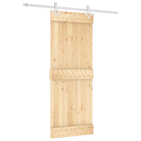 Liukuovi 80 X 210 Cm Massiivinen Mänty (Käsittelemätön)