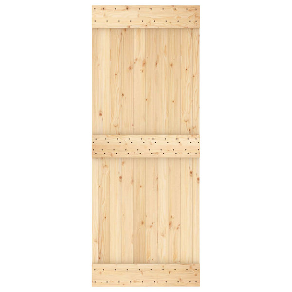 Liukuovi 80 X 210 Cm Massiivinen Mänty (Käsittelemätön)
