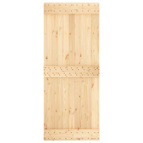 Liukuovi 85 X 210 Cm Massiivinen Mänty (Käsittelemätön)
