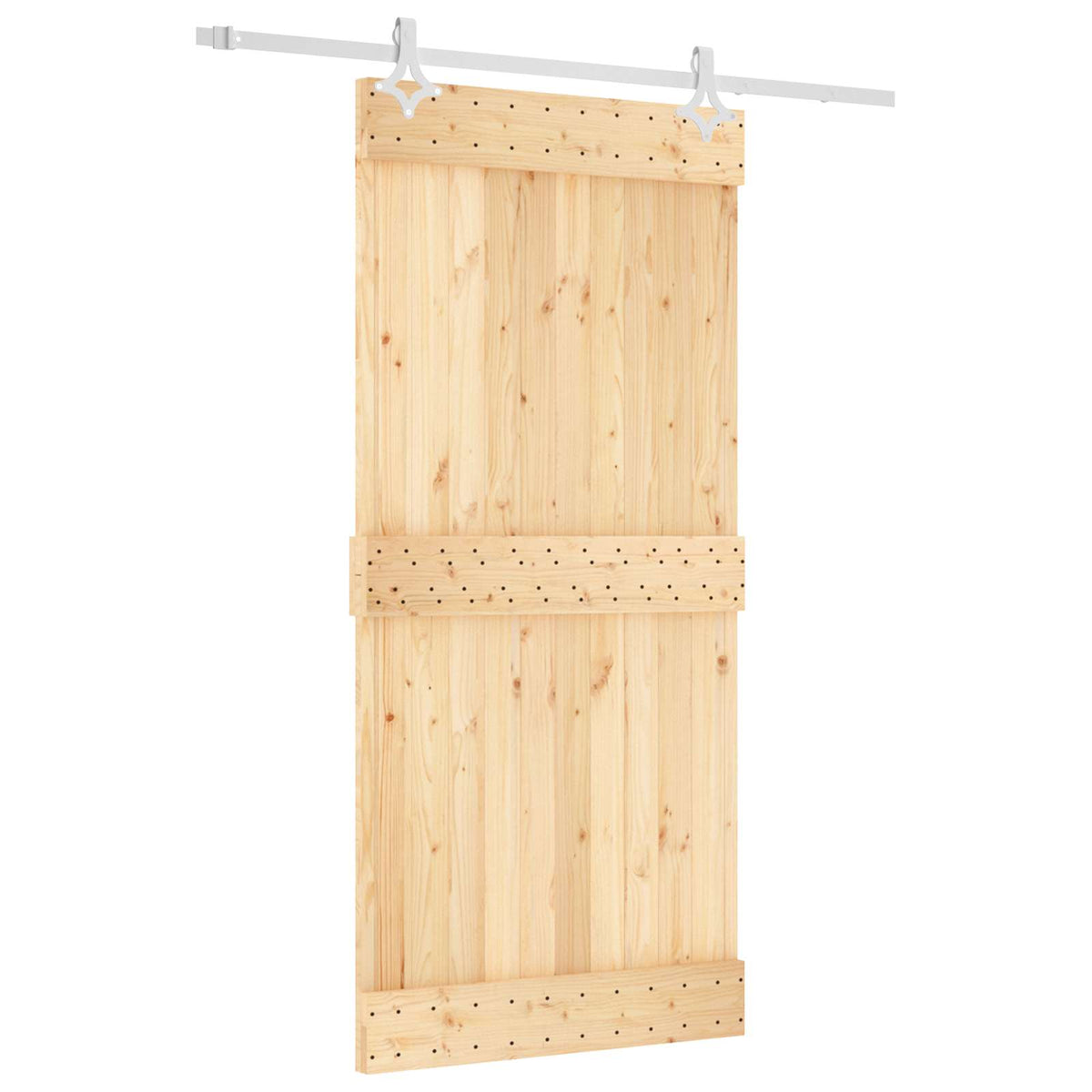 Liukuovi 95 X 210 Cm Massiivinen Mänty (Käsittelemätön)