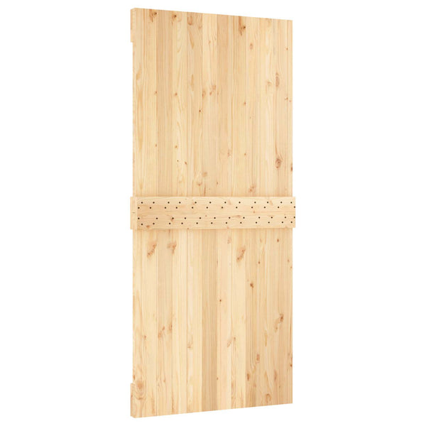 Liukuovi 95 X 210 Cm Massiivinen Mänty (Käsittelemätön)
