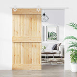 Liukuovi 100 X 210 Cm Massiivinen Mänty (Käsittelemätön)
