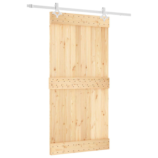 Liukuovi 100 X 210 Cm Massiivinen Mänty (Käsittelemätön)
