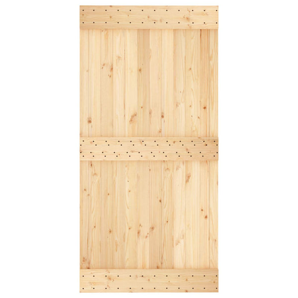 Liukuovi 100 X 210 Cm Massiivinen Mänty (Käsittelemätön)