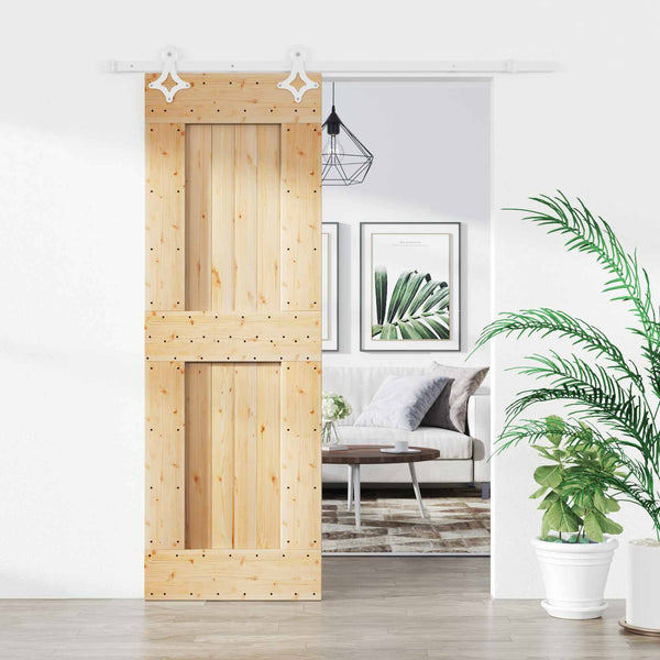 Liukuovi 70 X 210 Cm Massiivinen Mänty (Käsittelemätön)