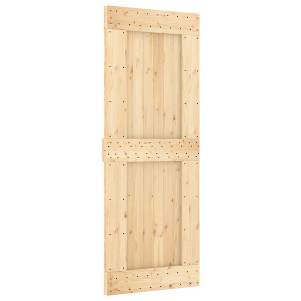 Liukuovi 80 X 210 Cm Massiivinen Mänty (Käsittelemätön)