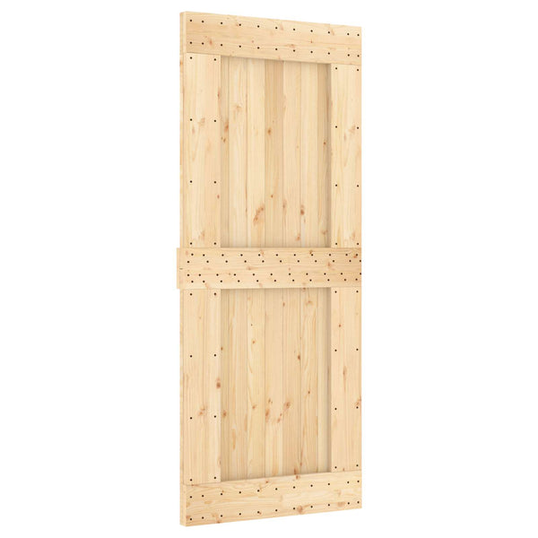 Liukuovi 85 X 210 Cm Massiivinen Mänty (Käsittelemätön)