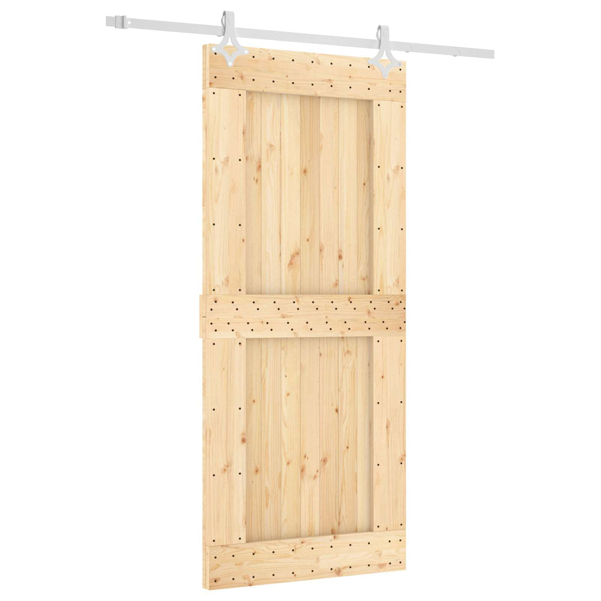 Liukuovi 90 X 210 Cm Massiivinen Mänty (Käsittelemätön)